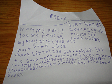 bday card to mommy